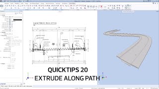 Quicktip 20 Create a bridge model by extruding along a path [upl. by Hayden806]