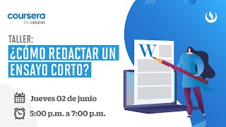 2º Taller ¿Cómo redactar un ensayo corto 20221 [upl. by Riannon]