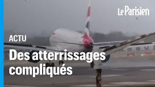 Tempête Eunice  une vidéo montre en direct l’atterrissage compliqué des avions [upl. by Yrian476]