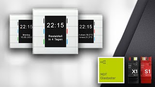 Gira X1 Datum Müllkalender und mehrere Temperaturen auf dem MDT Glastaster II [upl. by Aneetsirk]