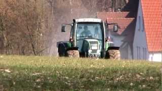 Dünger streuen mit Schlagkraft  BGA Großgarnstadt on Tour mit Fendt 714 Vario und 312 LSA HD [upl. by Elyag860]