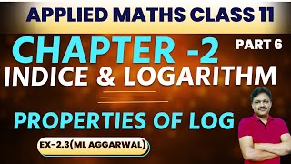 Indices and logarithm  Chapter 2 part 6  Ex 23 M L Aggarwal  Applied Maths Class 11 [upl. by Llertal686]