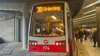 Grinzing to Schottentor  Tram 38 Vienna Austria vienna trams [upl. by Mastic]