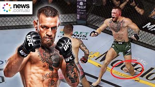 Conor McGregor breaks leg in loss to Dustin Poirier [upl. by Morven40]