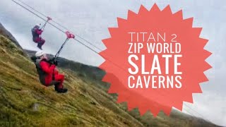 TITAN 2  Zip World Slate Caverns Blaenau Ffestiniog Wales Full Ride Experience [upl. by Gisella]