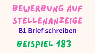 Bewerbung als Rezeptionistin B1 Brief schreiben Beispiel 183  germanlevelb1  briefschreiben [upl. by Vish472]