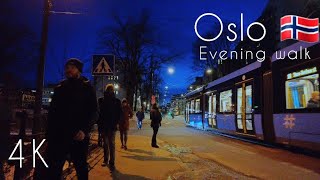 4K 60ftps  Oslo 🇧🇻 Relaxing evening walk 🚶‍♀️City tour Norway🗺 [upl. by Screens]