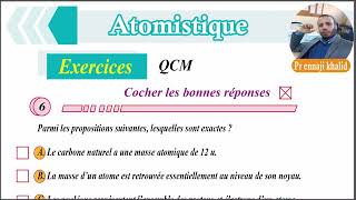 Atomistique exercice QCM énoncé [upl. by Naitsirt]