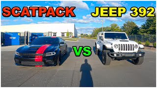 Dodge Charger ScatPack vs Jeep Wrangler 392 Which one WINS🔥🔥🔥 [upl. by Rusell]