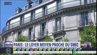 1065 euros  mois  A Paris le loyer moyen approche le niveau du Smic [upl. by Carr569]