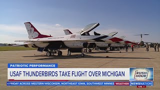 Thunderbirds arrive in Michigan for air show  Rush Hour [upl. by Iror]