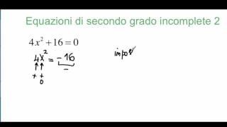 Equazioni di secondo grado Incomplete esercizio [upl. by Cly]