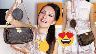 Louis Vuitton Multi Pochette Accessoires Bag REVIEW 🤔  WHAT FITS INSIDE ft Pink Strap 👜 [upl. by Larkin]