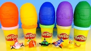 NEW 2014 Disney Planes Mashems Play Doh Surprise Egg Toys Review Playdough Videos [upl. by Notsag648]