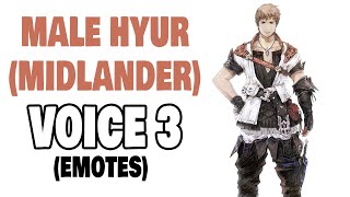 FFXIV Male Hyur Midlander Voice 3 Emotes [upl. by Lucais498]