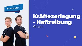 Haftreibung  Zerlegung einer Kraft an Schräge Technische Mechanik StudyHelp [upl. by Backer]