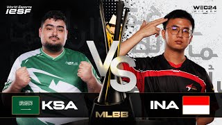 MLBB  SAUDI ARABIA vs INDONESIA  PLAYOFF  IESF WEC24  DAY 4 [upl. by Atteirneh616]