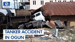 Three Dead Two Injured In Ogun Tanker Accident [upl. by Lenrad841]