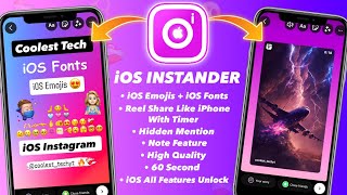 New INSTANDER Tutorial 😍 iOS Emojis  iOS Fonts  Reel Share Like iPhone Full iOS Instagram 2023 [upl. by Ger669]