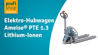 ElektroHubwagen Ameise® PTE 13  LithiumIonen extrabreit für Spezialpaletten [upl. by Anomas]