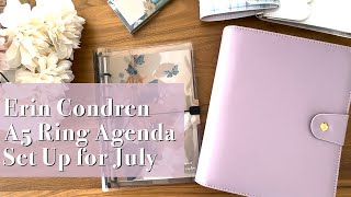 Erin Condren LifePlanner Move In amp Set Up  Daily A5 Ring Agenda Bold Blooms July 2024 Start [upl. by Laura]