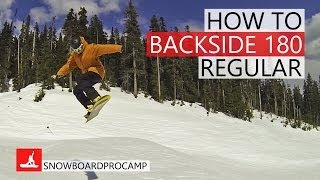 How to 180 Backside in the Park  Snowboarding Tricks Regular [upl. by Ansell276]