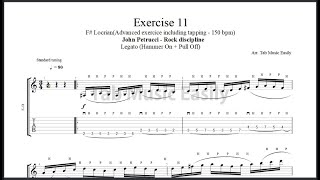 Legato Exercise Exercise 11  Hammer on amp Pull off F Locrian John Petrucci  Rock discipline [upl. by Turpin]