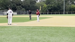 Video Bob Antolak gets a hit as his Pioneers of the Redwood Empire Baseball Leagues 65andover [upl. by Laubin714]