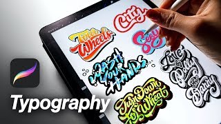 How to create a better typography on Procreate【iPad Pro】 [upl. by Vickey]