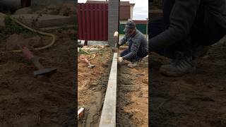 How to install a sidewalk curb 🦾 landscape pavers construction work sidewalk garden [upl. by Ycniuqed55]