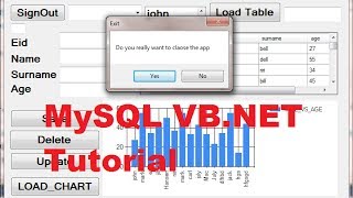 MySQL VBNET Tutorial 17  Message Box Asking if The User Wants To Exit [upl. by Atilal]