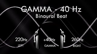 Gamma for a Genius Brain  1hr Pure Binaural Beat Session at 40Hz Intervals [upl. by Ahsirtap49]