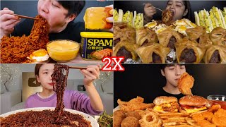 Mukbang asmr of delicious food with delicious big plates [upl. by Aitnuahs]