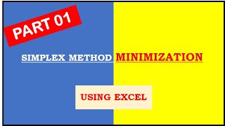 Simplex Method Minimization Problem In Tamil Explanation Using Excel [upl. by Amata526]