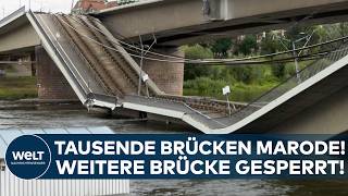 NACH BRÜCKENEINSTURZ Norderelbbrücke in Hamburg gesperrt Tausende Brücken in Deutschland baufällig [upl. by Nylyaj]