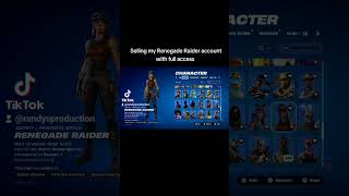 Selling my Renegade Raider Fortnite Account with full access comment your highest offer fyp [upl. by Isle]