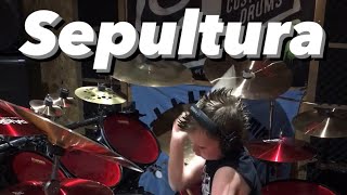 Sepultura  Roots Bloody Roots  Drum Cover Clip Age 9 [upl. by Merri554]