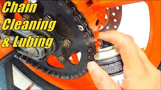 Cleaning amp Lubing Motorcycle Chain Quickly [upl. by Gibert660]