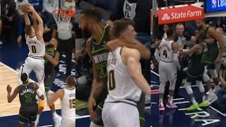 Russell Westbrook tries to fight Rudy Gobert after Christian Braun dunked on Rudy 🫢 [upl. by Rothberg829]