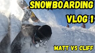 MATT ALMOST FALLS OFF CLIFF  TIGNES SNOWBOARDING VLOG 1 [upl. by Suckow]