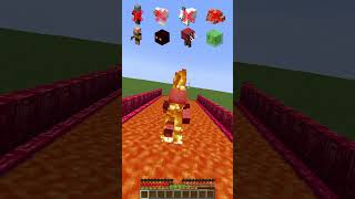 Crossing Lava with Different Mobs meme shorts minecraft [upl. by Aziaf]