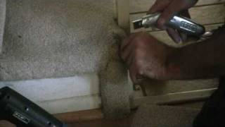 Pet Damage Carpet On Corner Of Stair A Creative Carpet Repair Tutorial [upl. by Yenittirb552]