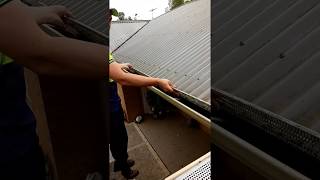 We Clean Gutters With Gutter Guards  Cleaning Gutters With Gutter Guard Installed [upl. by Anaylil]