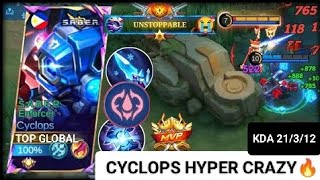 mlbb Gameplay Proplayer Cyclops 2024 Build Mematikan New Revamp Auto BRUTAL mlbb mobilelegends [upl. by Asetal21]