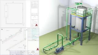 Ruteado 3D e Isométricos de un Sistema de Recirculación en AutoCAD Plant 3D  2020 [upl. by Acirehs]