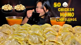 50 CHICKEN MOMO CHALLENG WITH SPICY ACHAR  MUKBANG  mikasa [upl. by Ahseenat]