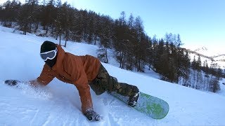 Carving with Spring Break Snowboard Slush Slasher in Auron [upl. by Boy]