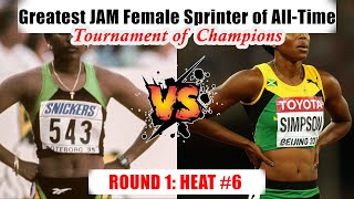 Greatest Jamaican Female Sprinter of AllTime Tournament of Champions Round 1 Heat 6 [upl. by Nerak]