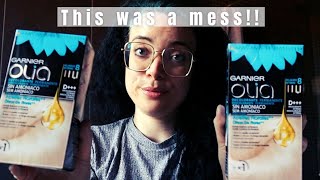 Bleaching black and blue hair with Garnier Olia D [upl. by Analos]