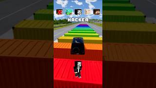 NOOB vs PRO vs HACKER vs HEROBRINE Car Jump Challenge 😎 🚗 shorts beamngdrive [upl. by Aerdied]